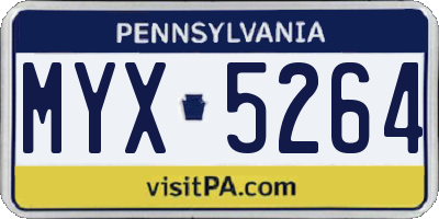 PA license plate MYX5264