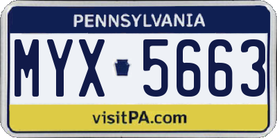 PA license plate MYX5663
