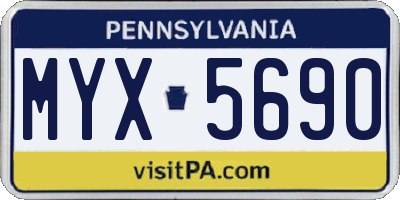 PA license plate MYX5690