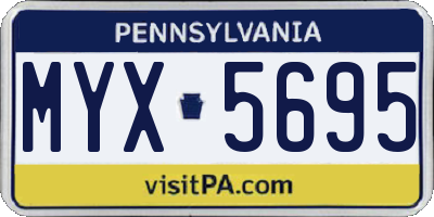 PA license plate MYX5695