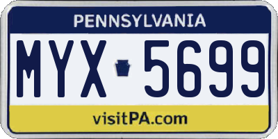 PA license plate MYX5699