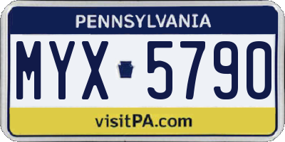 PA license plate MYX5790
