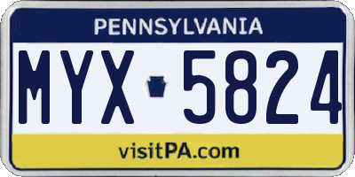 PA license plate MYX5824
