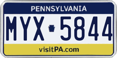 PA license plate MYX5844