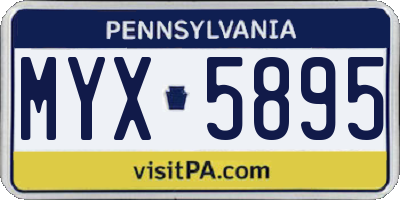 PA license plate MYX5895