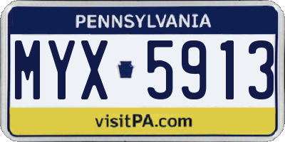 PA license plate MYX5913