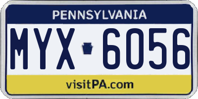 PA license plate MYX6056