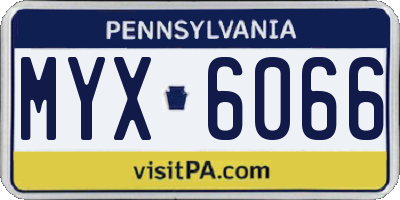 PA license plate MYX6066