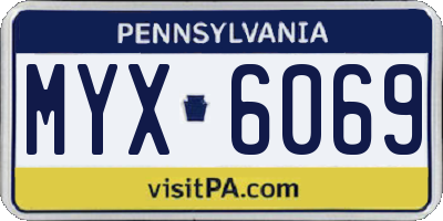 PA license plate MYX6069