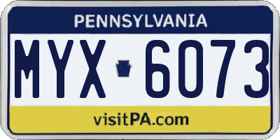 PA license plate MYX6073