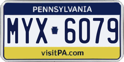 PA license plate MYX6079