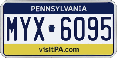 PA license plate MYX6095
