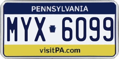 PA license plate MYX6099