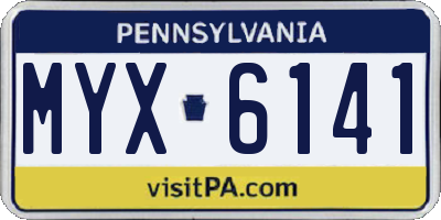 PA license plate MYX6141