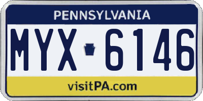 PA license plate MYX6146