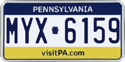 PA license plate MYX6159