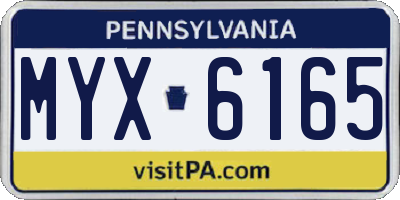 PA license plate MYX6165