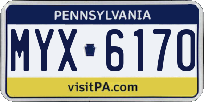 PA license plate MYX6170