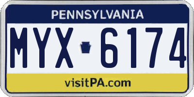 PA license plate MYX6174