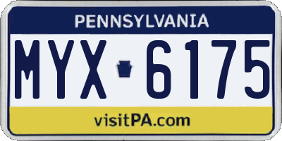 PA license plate MYX6175