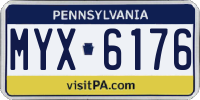 PA license plate MYX6176