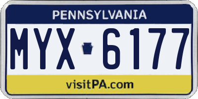 PA license plate MYX6177
