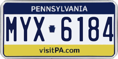 PA license plate MYX6184