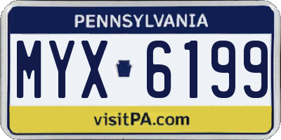 PA license plate MYX6199