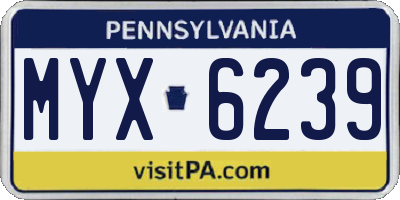 PA license plate MYX6239