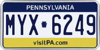 PA license plate MYX6249