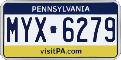 PA license plate MYX6279