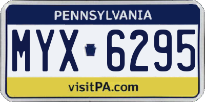 PA license plate MYX6295