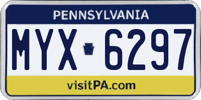 PA license plate MYX6297