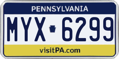 PA license plate MYX6299