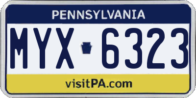 PA license plate MYX6323