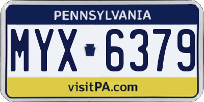PA license plate MYX6379