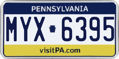 PA license plate MYX6395