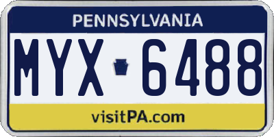 PA license plate MYX6488
