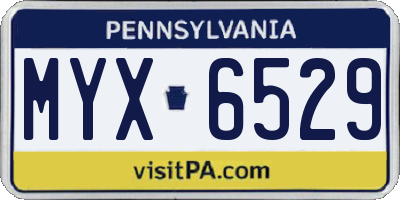 PA license plate MYX6529