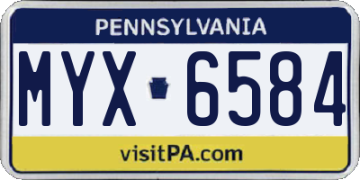 PA license plate MYX6584
