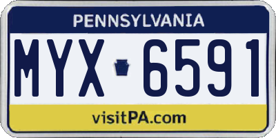 PA license plate MYX6591