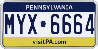 PA license plate MYX6664