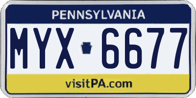 PA license plate MYX6677