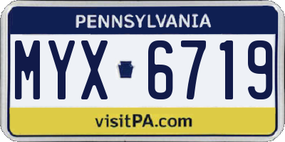 PA license plate MYX6719