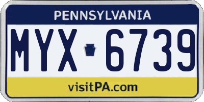 PA license plate MYX6739