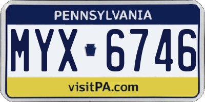PA license plate MYX6746
