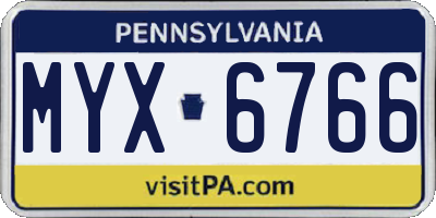 PA license plate MYX6766