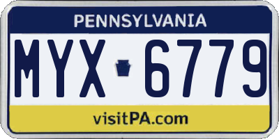 PA license plate MYX6779