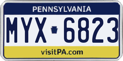PA license plate MYX6823