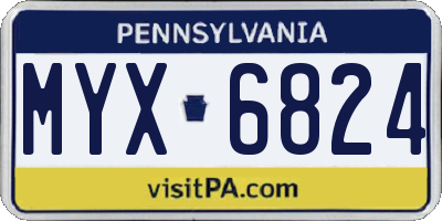 PA license plate MYX6824